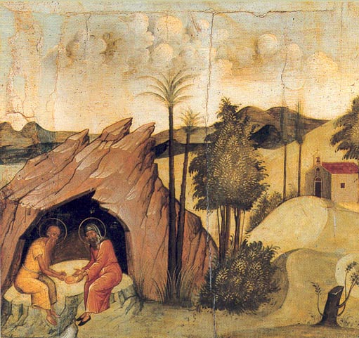 прп. Антоний Великий и прп. Павел Фивейский.